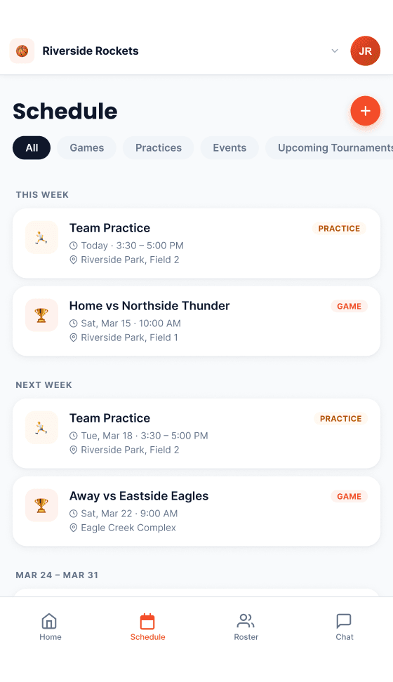 Rosterly app preview